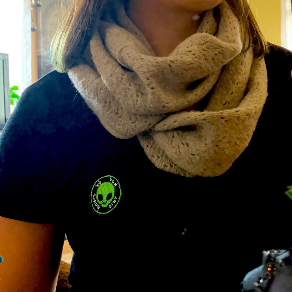 Light Brown Tan Knit Infinity Scarf